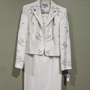 White Embroidered Women's Suit by John Meyer.